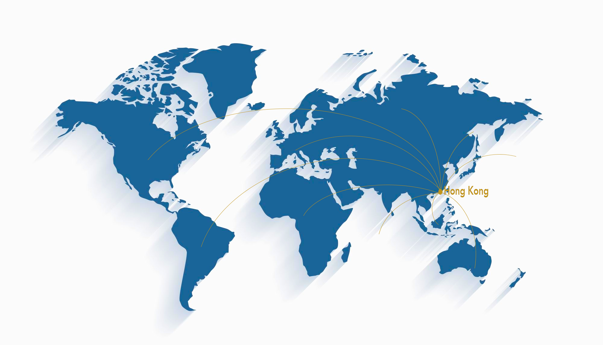 World map highlighting Hong Kong and Infinity Link's international reach